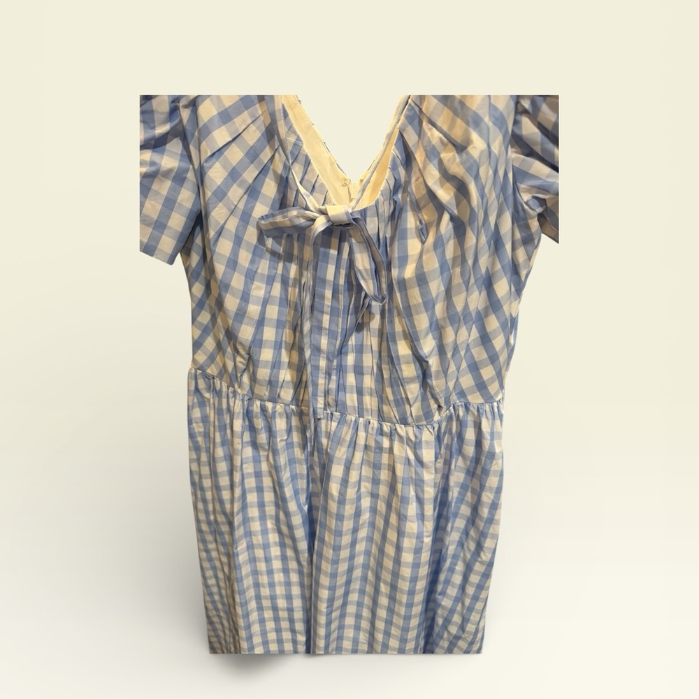 ANTONIO MELANI Blue and White Checkered Maxi Dress - Picture 2 of 3